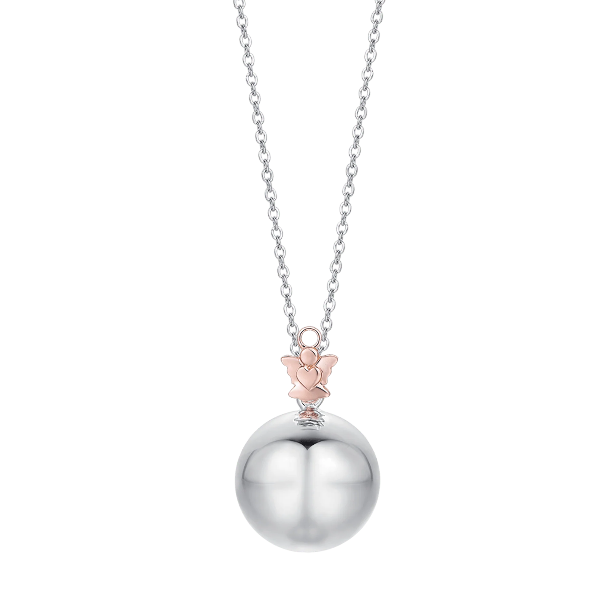 luca barra - COLLANA DONNA IN ACCIAIO CIONDOLO IN METALLO CON ANGELO IP ROSE
