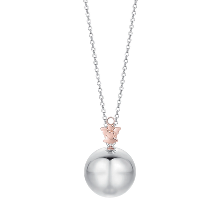 luca barra - COLLANA DONNA IN ACCIAIO CIONDOLO IN METALLO CON ANGELO IP ROSE
