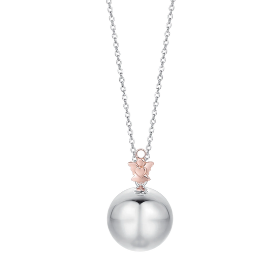 luca barra - COLLANA DONNA IN ACCIAIO CIONDOLO IN METALLO CON ANGELO IP ROSE
