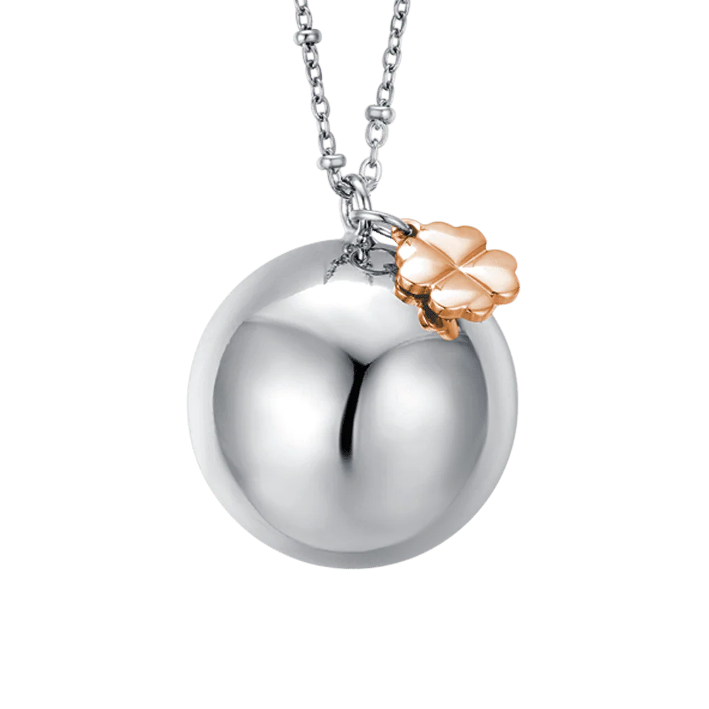 luca barra - COLLANA CHIAMA ANGELI IN ACCIAIO CIONDOLO IN METALLO CON CHARMS QUADRIFOGLIO