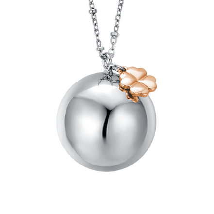 luca barra - COLLANA CHIAMA ANGELI IN ACCIAIO CIONDOLO IN METALLO CON CHARMS QUADRIFOGLIO
