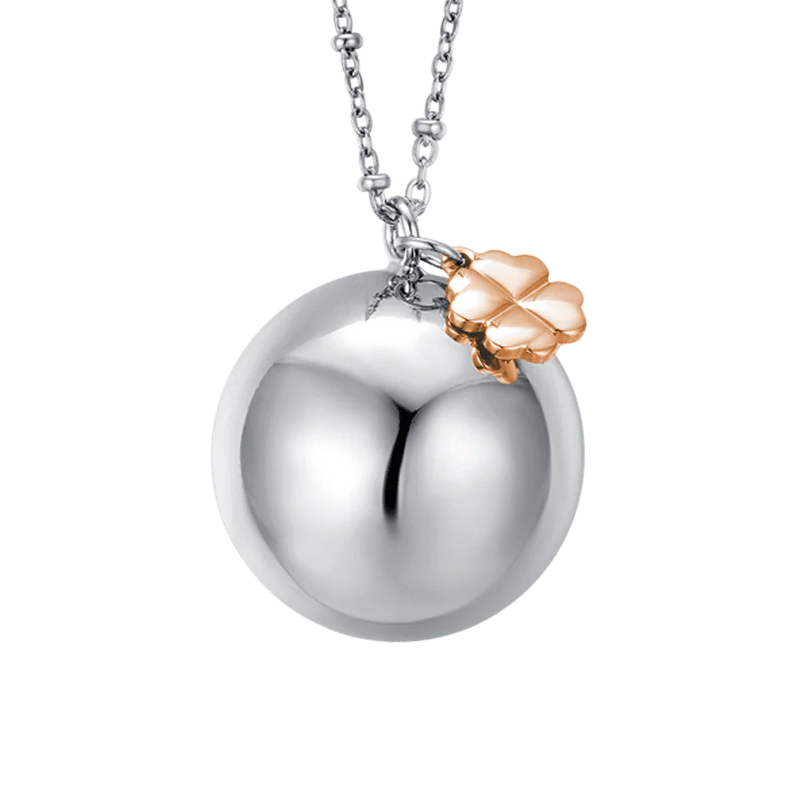 luca barra - COLLANA CHIAMA ANGELI IN ACCIAIO CIONDOLO IN METALLO CON CHARMS QUADRIFOGLIO