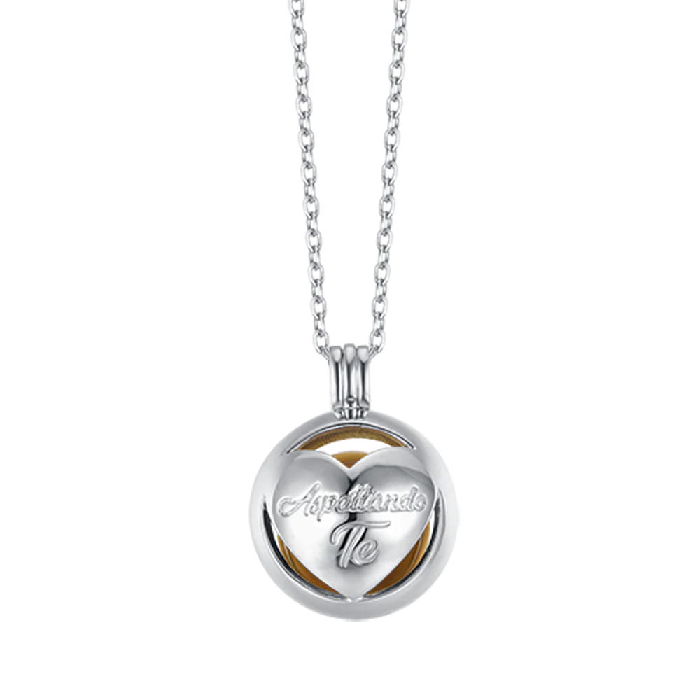 luca barra - COLLANA CHIAMA ANGELI IN ACCIAIO IP GOLD CON CUORE