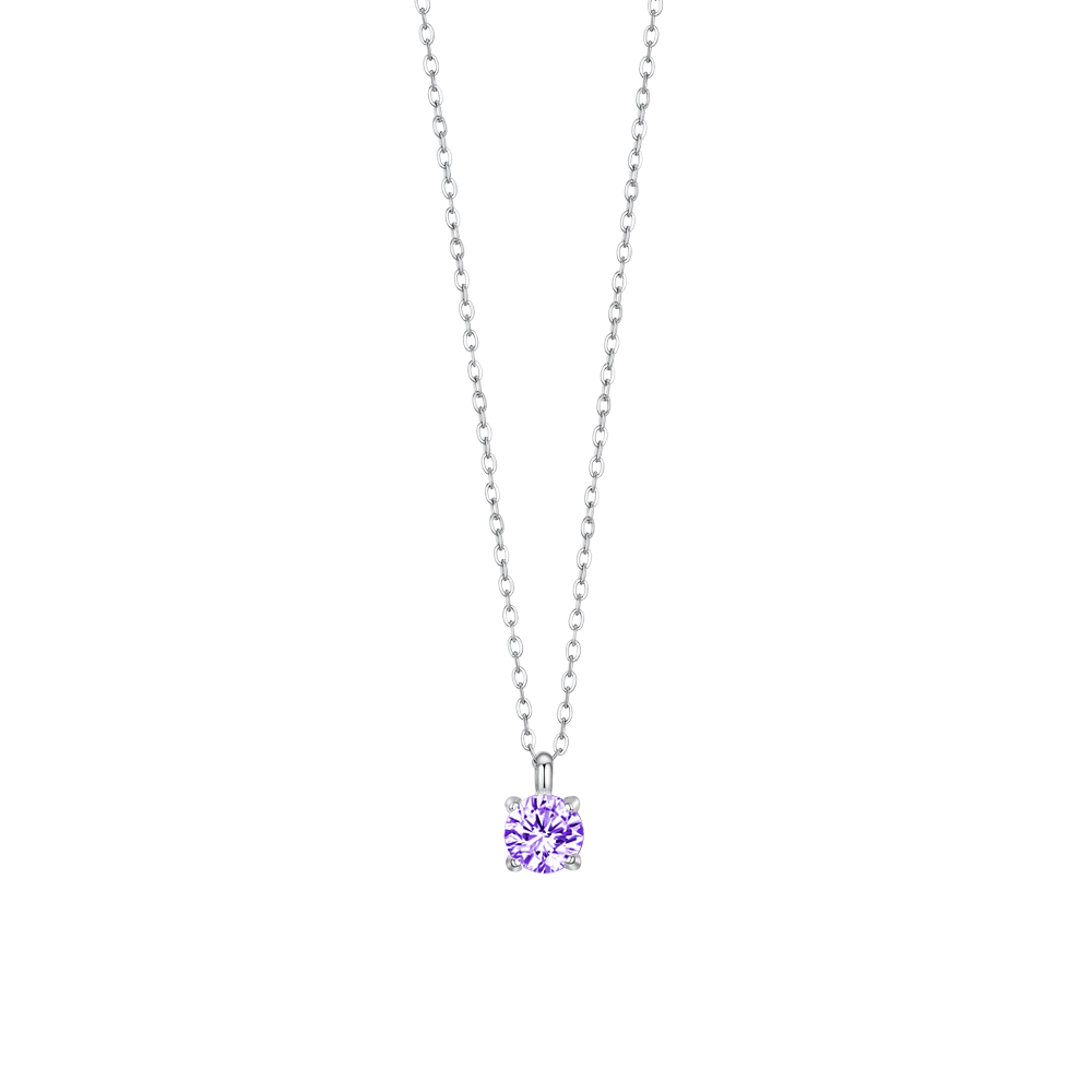 luca barra - COLLANA DONNA IN ACCIAIO ZIRCONE VIOLA