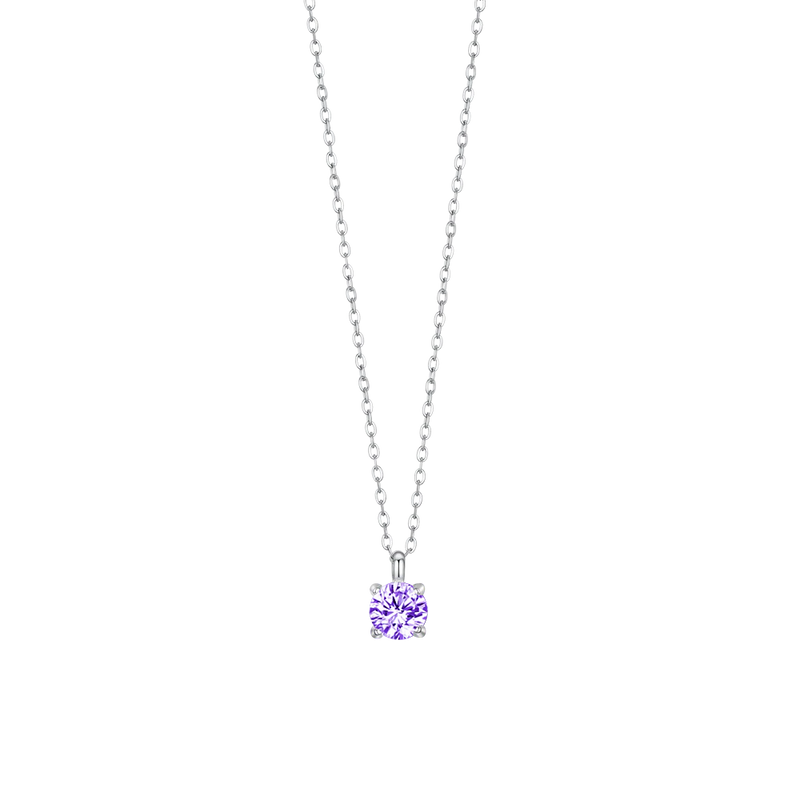 luca barra - COLLANA DONNA IN ACCIAIO ZIRCONE VIOLA