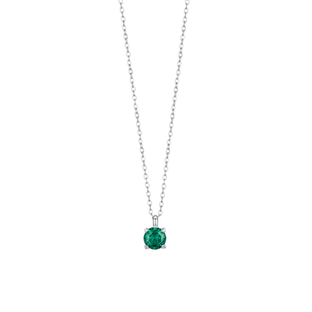 luca barra - COLLANA DONNA IN ACCIAIO ZIRCONE VERDE