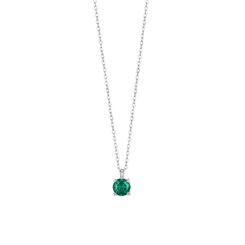 luca barra - COLLANA DONNA IN ACCIAIO ZIRCONE VERDE