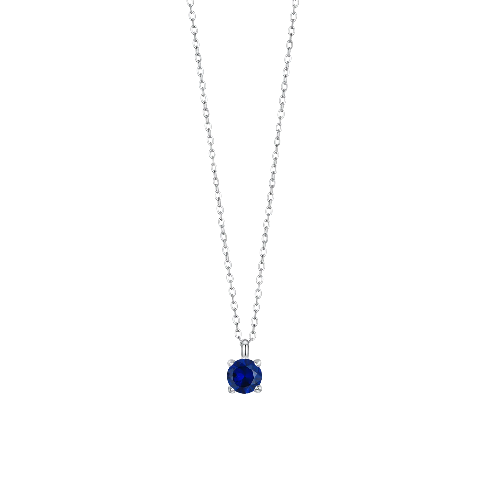 luca barra - COLLANA DONNA IN ACCIAIO CON ZIRCONE BLU