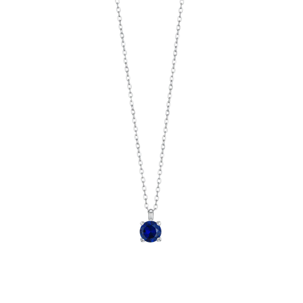 luca barra - COLLANA DONNA IN ACCIAIO CON ZIRCONE BLU