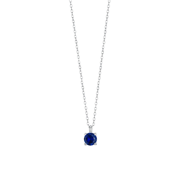 luca barra - COLLANA DONNA IN ACCIAIO CON ZIRCONE BLU