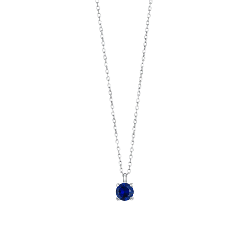 luca barra - COLLANA DONNA IN ACCIAIO CON ZIRCONE BLU