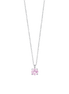 luca barra - COLLANA DONNA IN ACCIAIO con zircone rosa