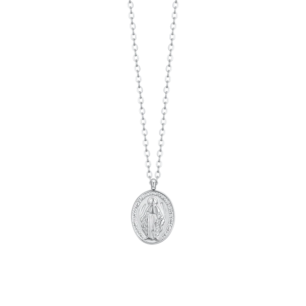 luca barra - COLLANA DONNA IN ACCIAIO, MEDAGLIETTA CON MADONNINA MIRACOLOSA