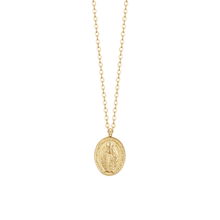 luca barra - COLLANA DONNA IN ACCIAIO IP GOLD, MEDAGLIETTA CON MADONNINA