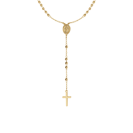 luca barra - COLLANA DONNA ROSARIO IN ACCIAIO IP GOLD