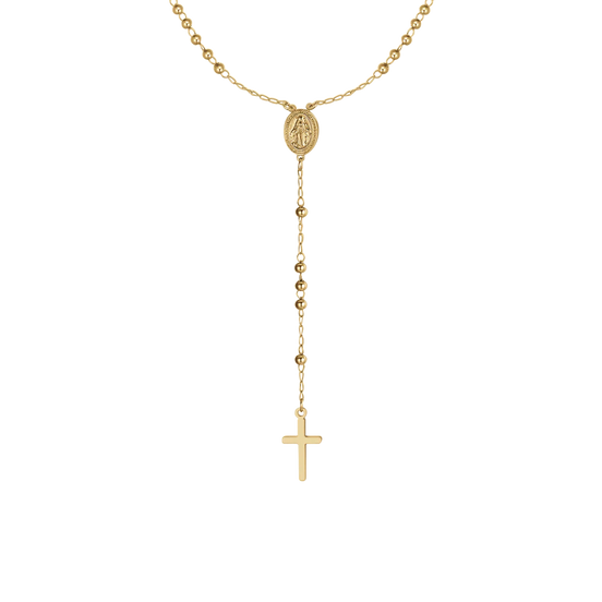 luca barra - COLLANA DONNA ROSARIO IN ACCIAIO IP GOLD