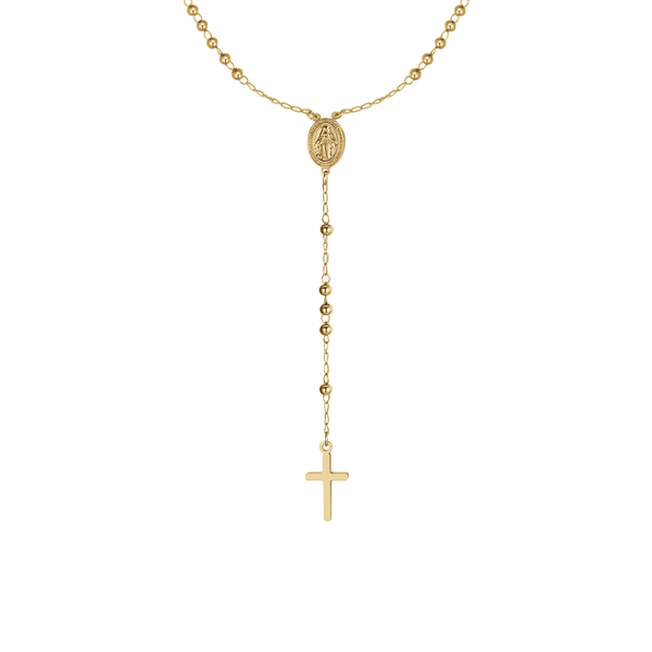 luca barra - COLLANA DONNA ROSARIO IN ACCIAIO IP GOLD