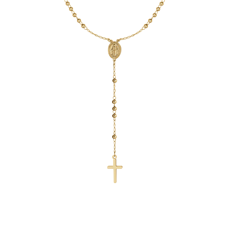 luca barra - COLLANA DONNA ROSARIO IN ACCIAIO IP GOLD