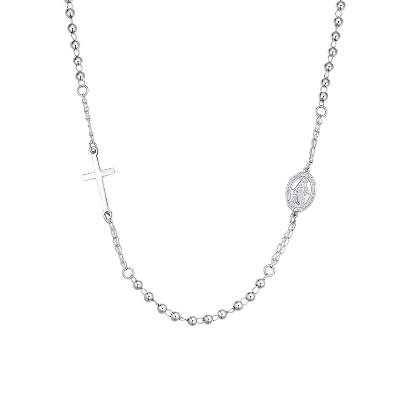 luca barra - COLLANA DONNA ROSARIO IN ACCIAIO