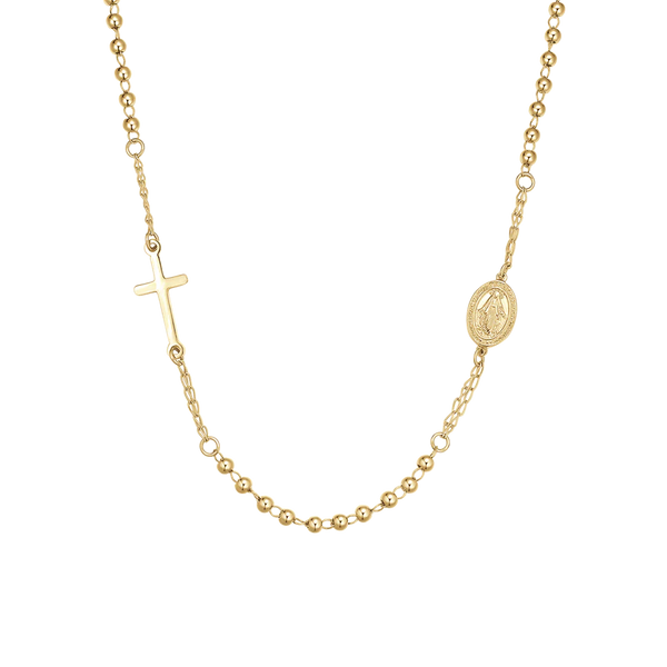 luca barra - COLLANA DONNA ROSARIO IN ACCIAIO IP GOLD