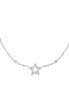 luca barra - COLLANA DONNA IN ACCIAIO CON STELLA E PUNTI LUCE IN ZIRCONE BIANCO