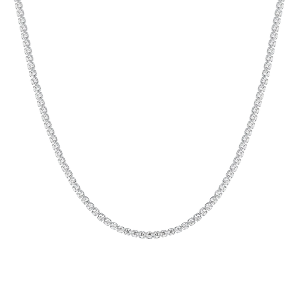 luca barra - COLLANA TENNIS DONNA IN ACCIAIO CON ZIRCONI BIANCHI