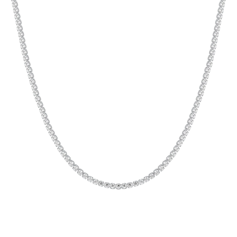 luca barra - COLLANA TENNIS DONNA IN ACCIAIO CON ZIRCONI BIANCHI