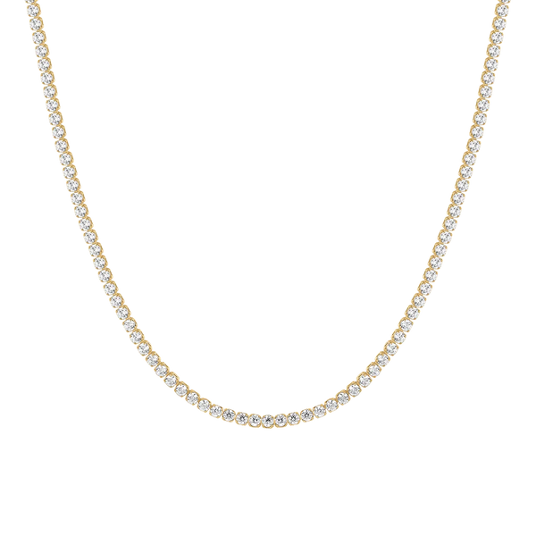 luca barra - COLLANA TENNIS DONNA IN ACCIAIO CON ZIRCONI BIANCHI COLORE ORO