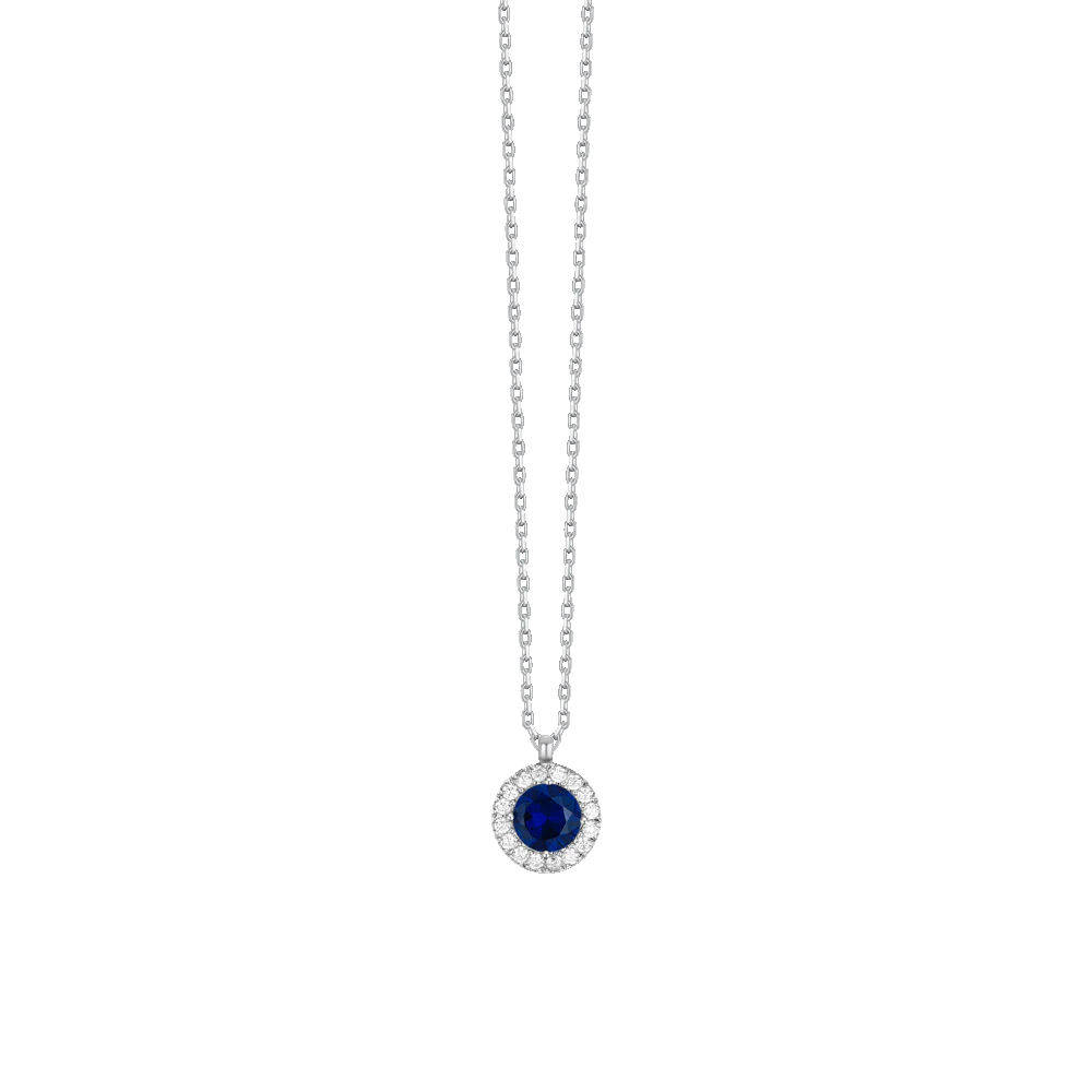 luca barra - COLLANA DONNA IN ACCIAIO CON ELEMENTO CON ZIRCONI BLU E BIANCHI