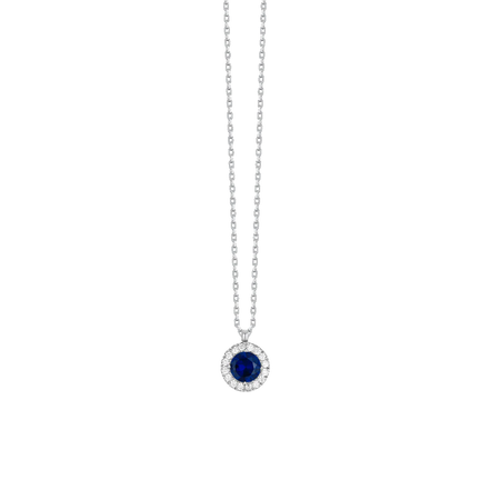 luca barra - COLLANA DONNA IN ACCIAIO CON ELEMENTO CON ZIRCONI BLU E BIANCHI