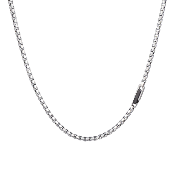 luca barra - COLLANA UOMO IN ACCIAIO ELEMENTO IN ACCIAIO IP BLACK