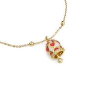 CL/BR08 Mya Boccadamo Bracciale placcatao oro giallo con campanella portafortuna rossa