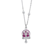 CL/BR04  MYA BOCCADAMO Bracciale con campanella portafortuna fucsia e rosa