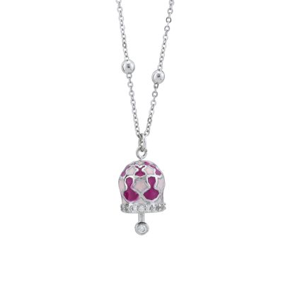 CL/BR04  MYA BOCCADAMO Bracciale con campanella portafortuna fucsia e rosa