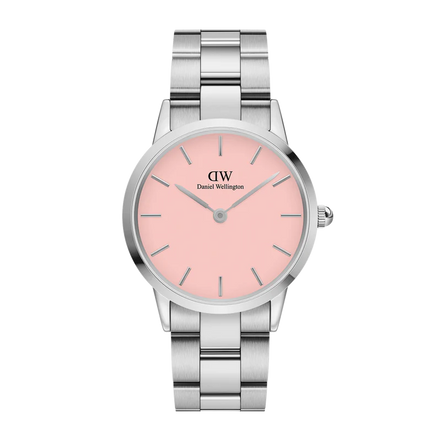DANIEL WELLINGTON Orologio ICONIC argento quadrante rosa piccolo 28mm dw00100329