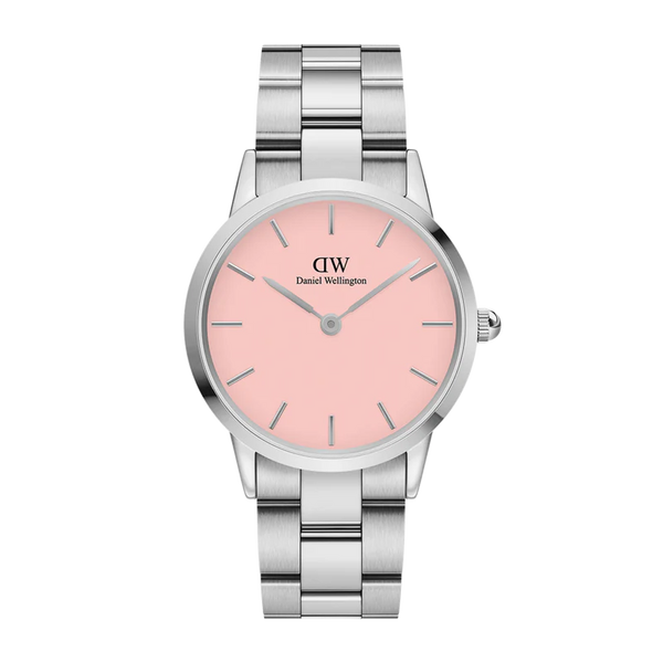 DANIEL WELLINGTON Orologio ICONIC argento quadrante rosa piccolo 28mm dw00100329