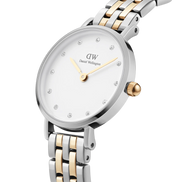 Orologio Daniel Wellington da Donna - Petite Lumine 5-Link Two-Tone Bicolore Silver e Gold 28mm Bianco.DW00100616