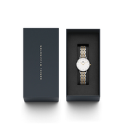 Orologio Daniel Wellington da Donna - Petite Lumine 5-Link Two-Tone Bicolore Silver e Gold 28mm Bianco.DW00100616