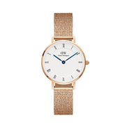 Orologio Daniel Wellington Petite Roman Numerals Melrose Solo Tempo Rose Gold 28mm Bianco da Donna DW00100681