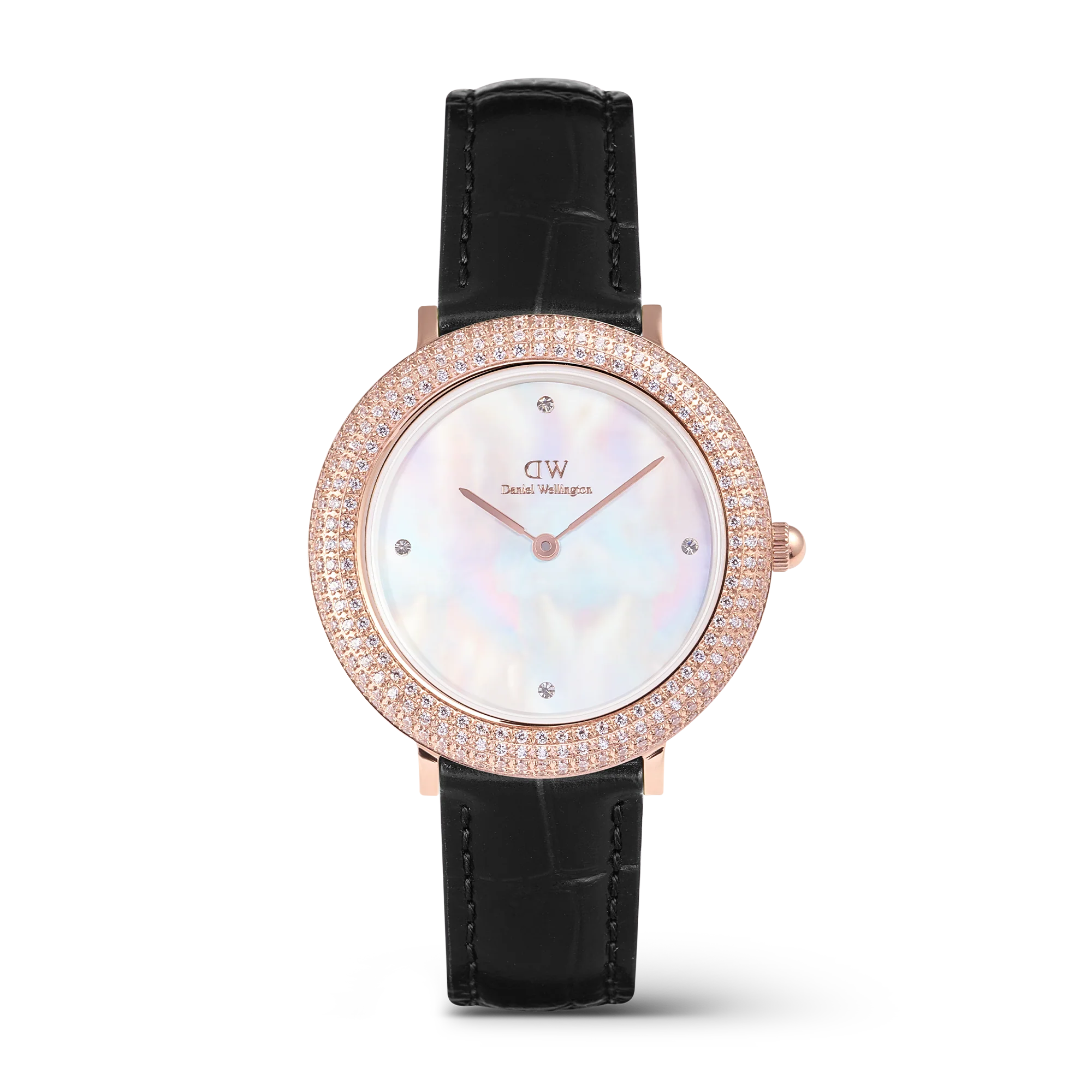 Daniel Wellington - Crystalline Bezel Black Croc Rose Gold