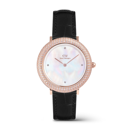 Daniel Wellington - Crystalline Bezel Black Croc Rose Gold