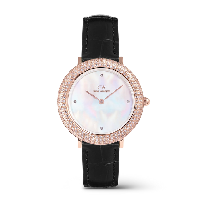 Daniel Wellington - Crystalline Bezel Black Croc Rose Gold