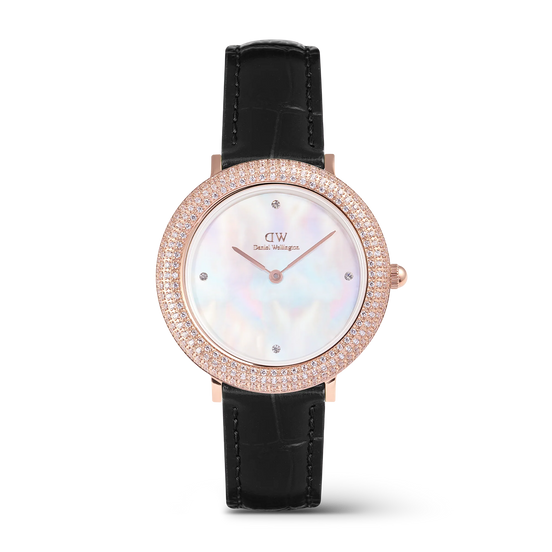 Daniel Wellington - Crystalline Bezel Black Croc Rose Gold