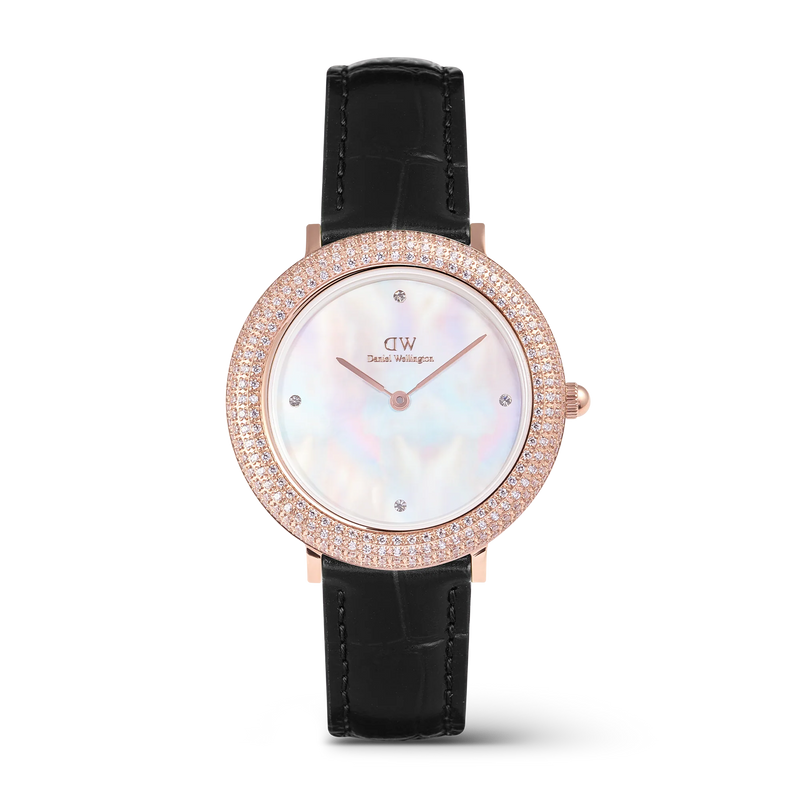 Daniel Wellington - Crystalline Bezel Black Croc Rose Gold