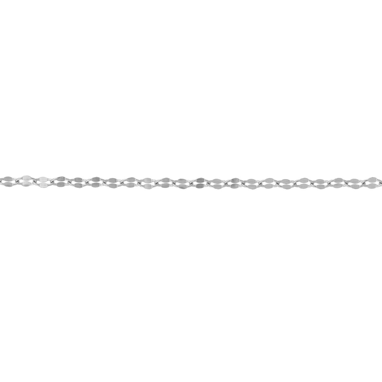 igold - Collana in oro bianco 375% 9 kt a maglia alternata lucida