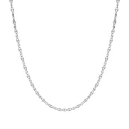 igold - Collana in oro bianco 375% 9 kt a maglia alternata lucida