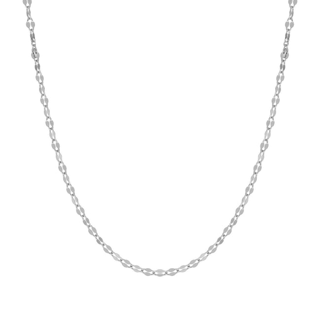 igold - Collana in oro bianco 375% 9 kt a maglia alternata lucida