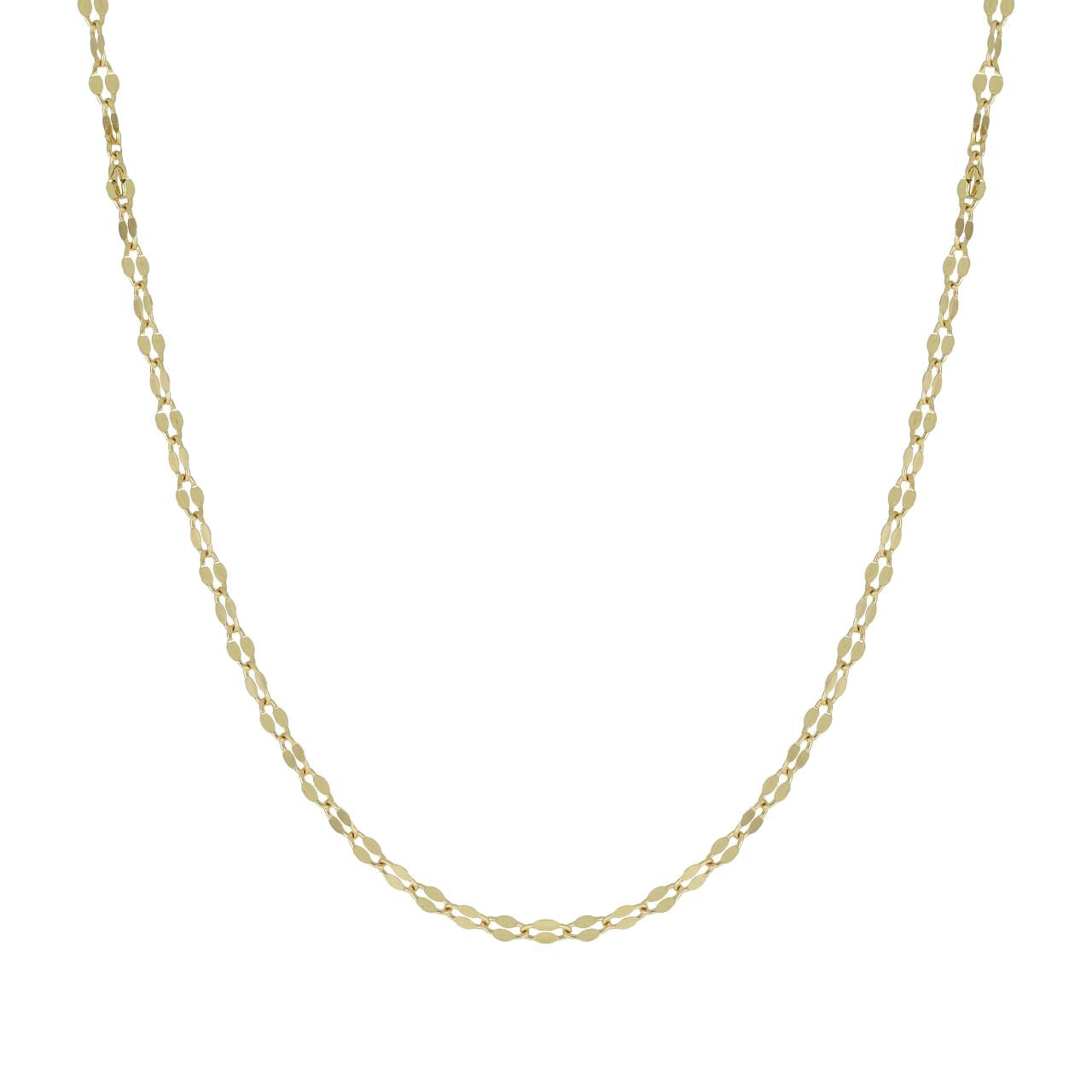 igold - Collana in oro giallo 375% 9 kt a maglia alternata lucida