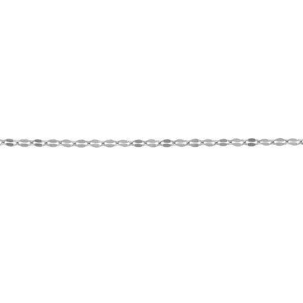 igold - Collana in oro bianco 375% 9 kt a maglia ovale diamantata