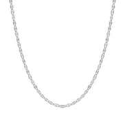 igold - Collana in oro bianco 375% 9 kt a maglia ovale diamantata